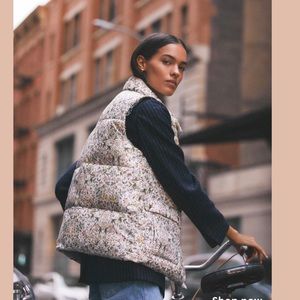 NWOT JCREW Women’s Liberty Print Puffer Vest XXL